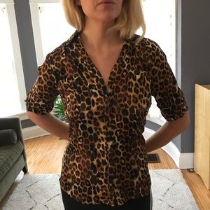 Express leopard print Portofino shirt